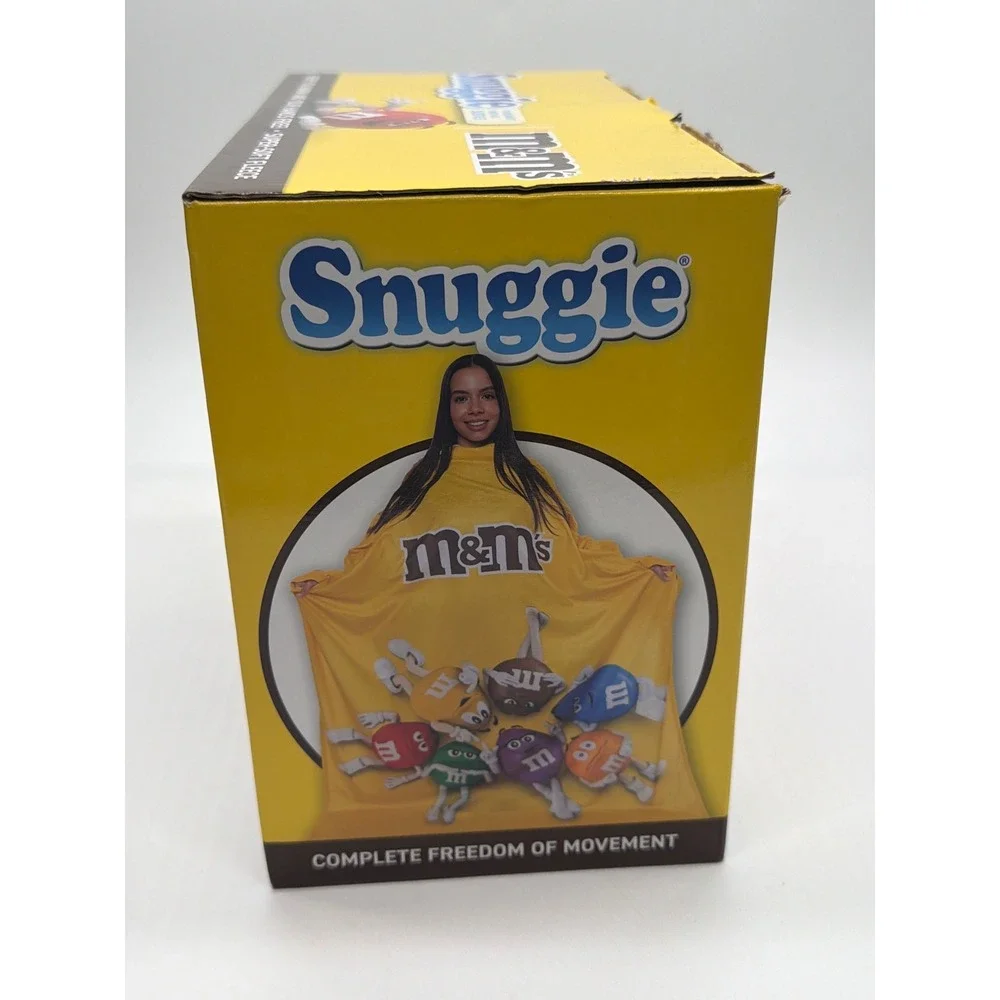 Snuggie M&Ms Yellow Wearable Fleece Blanket with Sleeves SNA57104 71x54 New